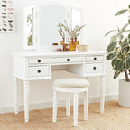 Bobkona St. Croix Collection Vanity Set with Stool, F4074, White