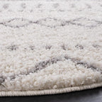 SAFAVIEH Arizona Shag Collection 6'7" Round Ivory/Grey ASG741F Moroccan Non-Shedding Entryway Foyer Living Room Bedroom Kitchen 1.2-inch Thick Area Rug