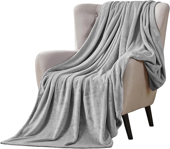 Walensee Fleece Blanket Plush Throw Fuzzy Lightweight (King Size 108x90 Ash Grey) Super Soft Microfiber Flannel Blankets for Couch, Bed, Sofa Ultra Luxurious Warm and Cozy for All Seasons