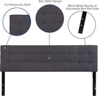 Flash Furniture Bedford Tufted Upholstered King Size Headboard in Dark Gray Fabric