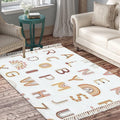 Boho Rug Rainbows Terracotta Colors Neutral Nursery Art Scandinavian Chic Area Washable Hallway Runner Meditation Mat Minimalist Home Decor for Living Room Bedroom Playroom Classroom, 4'x6