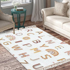 Boho Rug Rainbows Terracotta Colors Neutral Nursery Art Scandinavian Chic Area Washable Hallway Runner Meditation Mat Minimalist Home Decor for Living Room Bedroom Playroom Classroom, 4'x6
