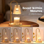 Candle Warmer Lamp with Timer - Adjustable Height, Electric Wax Melter in Gold for Cozy Aesthetic Home Decor, Gift for Women, Sister, Friend, Birthday, Housewarming