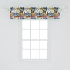 Ambesonne Vintage Window Valance, Original Retro Style License Plates Personalized Creative Travel Vacation, Curtain Valance for Kitchen Bedroom Decor with Rod Pocket, 54" X 12", Green Blue Yellow
