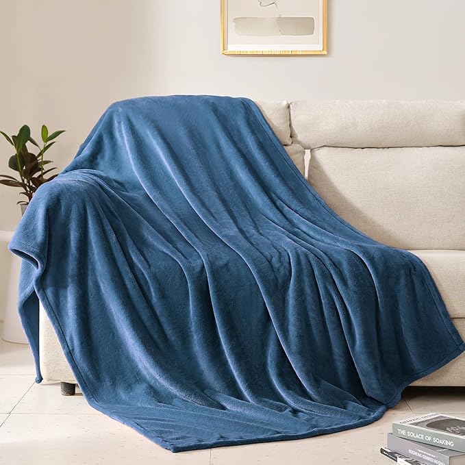 BEAUTEX Fleece Blanket King Size Super Soft Flannel Throw Blanket Lightweight Fuzzy Plush Blanket for Couch Sofa or Bed All Seasons (Dusty Blue, 108" x 90")