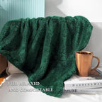 Exclusivo Mezcla Plush Fuzzy Fleece Bed Blanket King Size, Super Soft, Fluffy and Warm Blankets, Suitable for All Seasons (Forest Green, 90x104 Inches)