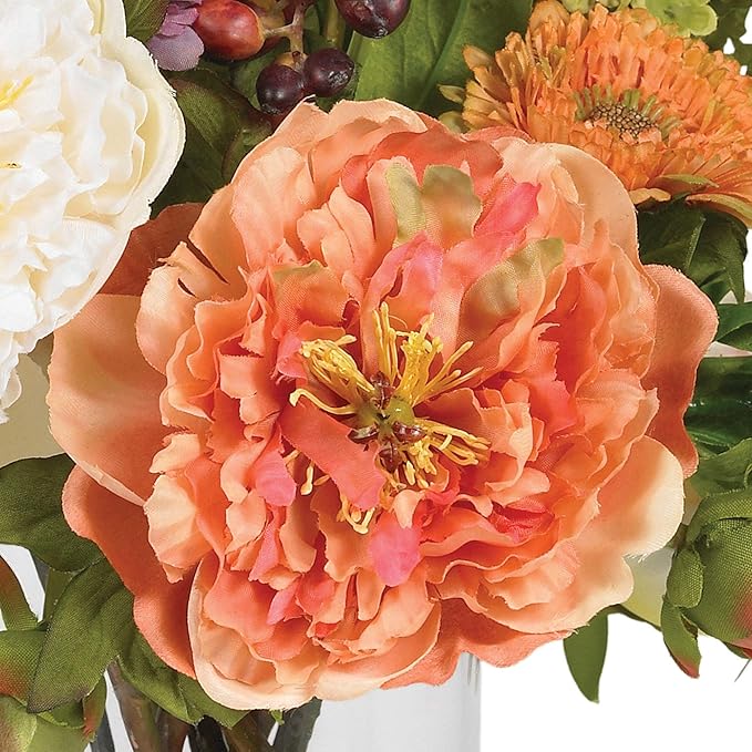 Nearly Natural 4689 Mini Peony Silk Arrangement,Assorted 10 x 10 x 10