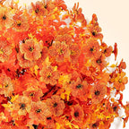 2 Pack 24" Artificial Fall Flowers Boxwood Topiary Ball Trees w/Ground Spike, UV Resistant Autumn Faux Orange Shrubs Bushes Boxwood Plant for Front Door Porch Patio Balcony Garden Yard Outdoor Decor
