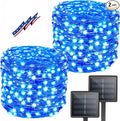 Solar String Lights Outdoor, 2-Pack Total 80FT 200 LED Solar Christmas Twinkle Lights Outside Waterproof Copper Wire 8 Modes Solar Fairy Lights for Garden Tree Party Birthday Christmas Decor (Blue)