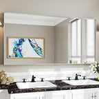 Suidia Bathroom Mirror, 60" x 30" Wall Mirror Metal Framed, Bathroom Vanity Mirror for Living Room Bedroom Bathroom Entryway, Silver, Rect Corner Style
