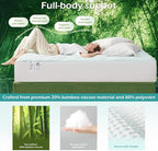 Hansleep Full Size Mattress Topper Viscose Derived from Bamboo, Memory Foam Pillow Top Mattress Topper Full with Deep Pocket, Breathable Mattress Pad for Back Pain Relief, 54" x75", Navy Blue