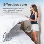 HOSPITOLOGY PRODUCTS Hypoallergenic Mattress Cover- Overstuffed - Deep Pocket - Goose Down Alternative Pillow Top Mattress Topper Full - 54" W x 75" L