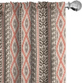 Ambesonne Southwestern Window Curtains, Traditional Vertical Borders Inspired by Prehistoric Art Ikat Style, Lightweight Decorative Panels Set of 2 with Rod Pocket, Pair of - 28" x 63", Brown Coral