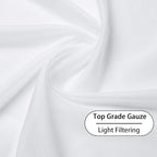KEQIAOSUOCAI Sheer Window Curtains 72 inches Long, Silver Grommet Light Filtering Window Drapes Airy & Breathable Living Room Voile Panels for Flat,Pure White, 108" W Total 2 Pieces