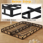 Split Queen Box Spring 5 Inch, Easy Assembly Bed Foundation, Heavy Duty Low Profile Metal Box Spring for Queen Bed with Fabric Cover, Noise Free