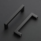 Ravinte 5 Pack Black Cabinet Pulls 4-1/2 Inch Square Cabinet Handles Matte Black Kitchen Hardware for Cabinet Drawer Pulls Come with Screwdriver