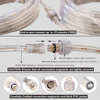 LED Rope Lights, 16ft Warm White Strip Lights, Connectable and Flexible Tape Lights with Fuse Holder, Clear Thick PVC Jacket and High Brightness Advanced LEDs, Waterproof for Indoor Outdoor Use