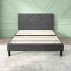 ZINUS Judy Upholstered Platform Bed Frame, Mattress Foundation, Wood Slat Support, No Box Spring Needed, Eco Friendly WonderBox (TM), Easy Assembly, Dark Grey, Full