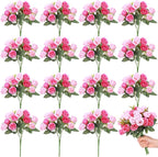 Zeyune 16 Bunches 12 Inch Artificial Mini Rose Bouquet 160 Heads Bridal Flower Bouquets Fake Silk Rose Bulk for Wedding Bridal Shower Christmas Home Office Garden Decoration(Hot Pink and Pink)