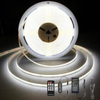 COB LED Strip 32.8ft,Dimmable Strip Lights, 6000K Daylight Super Bright LED Strip Lights, DC24V CRI90+,LED Tape Light with UL-Listed Power Supply, Indoor for Closet,Bedroom,Kitchen