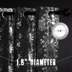 NICETOWN Black Voile Sheer with Glitter Silver Web, Grommet Halloween Spider Pattern for Window Decor, Party & Seasonal Home, W54 x L96, 2 Panels