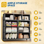 DWVO Dresser with 9 Drawers, Fabric Storage Dresser, Chest of Drawers, Storage Tower Organizer Unit for Living Room, Closets(Dark Grey)