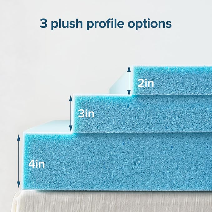ZINUS 4 Inch Green Tea Cooling Gel Memory Foam Mattress Topper, Smaller, More Convenient WonderBox Packaging, Cooling Gel Foam, Pressure-Relieving Design, CertiPUR-US Certified, Full
