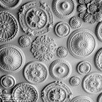 Ekena Millwork CM12BRPGS 12-1/2" x 3-7/8" x 3/4" Bradford Ceiling Medallion, Pharaoh's Gold