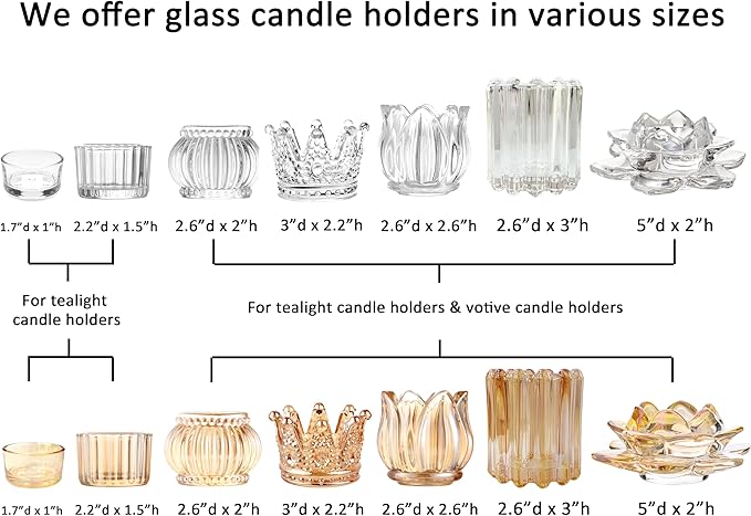 GOLDEAL 6Pcs Clear Votive Candle Holders,Clear Thick Glass Tea Light Candle Holder Bulk,Tealight Candle Jars for Wedding Table Decor,Party Supplies,Bridal Shower,Baby Shower,Tables Centerpieces