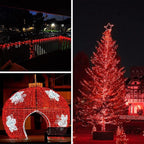 Solar String Lights Outdoor, 2-Pack Total 80FT 200 LED Solar Christmas Twinkle Lights Outside Waterproof Copper Wire 8 Modes Solar Fairy Lights for Garden Tree Party Birthday Christmas Decor (Red)