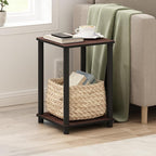 Furinno Turn-N-Tube End Table, Dark Cherry/Black , 1-Pack