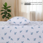 RUVANTI Flannel Sheets California King Size - 100% Cotton Brushed Cal King Bed Sheets Set - Deep Pockets 14 Inches - All Seasons Breathable & Extra Soft - Warm & Cozy, 4 Piece, Happy Cubs