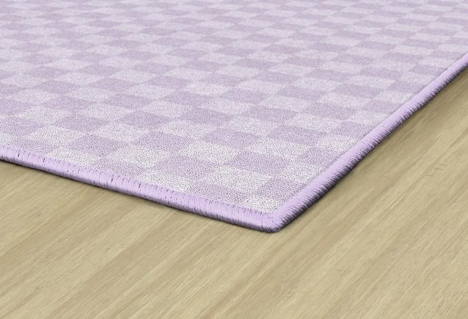 Flagship Carpets Schoolgirl Style Lavender Checkerboard Educational Area Rug for Kids Room Seating Décor, Children's Classroom, Play Carpet for Teaching and Playroom, 5' x 7'6", Purple