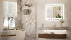 Keonjinn LED Bathroom Mirror 40x30 Inch with Frontlit and Backlit, Stepless 3 Colors Temperature & Dimmable Wall Mirror, UL Listed LED Driver, Anti-Fog, Double Lights, Frameless Bathroom Vanity Mirror
