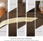 Monbix King Size Comforter Set - 7 Pieces Bed in a Bag King, Chocolate Brown Bedding Sets with Comforter, All Seasons Down Alternative Comforter Bed Set with Sheets, Pillowcases & Shams