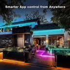 DAYBETTER Outdoor Led Strip Lights Waterproof, Smart Led Light Strips with Remote and App Control, 5050 RGB Color Changing Led Lights for Bedroom, Roof Eaves, Room Decor, 65.6 ft(4 Rolls of 16.4ft)