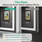 TokeShimi LED Bathroom Mirror 48 x 24 Lighted Bathroom Vanity Mirror with Lights,Brighter Frontlit and Backlit Light up Anti Fog Mirror