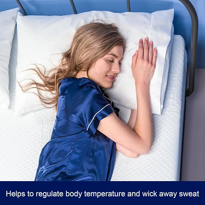 Subrtex 2 Inch Mattress Topper Cover (Only Cover) Mattress Topper Protector Bedding Rayon Made from Bamboo Removable Mattress Encasement with Zippers, Full