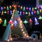 20 LED Children's Room LED String Light Astronaut Spaceship Rocket Pendants Holiday Party Lights Wall Window Nursery or Kids room Decor Wedding Around the Garden Party Patio Christmas (multicolour)