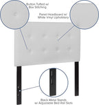 Flash Furniture Lennox Tufted Upholstered Twin Size Headboard in White Vinyl