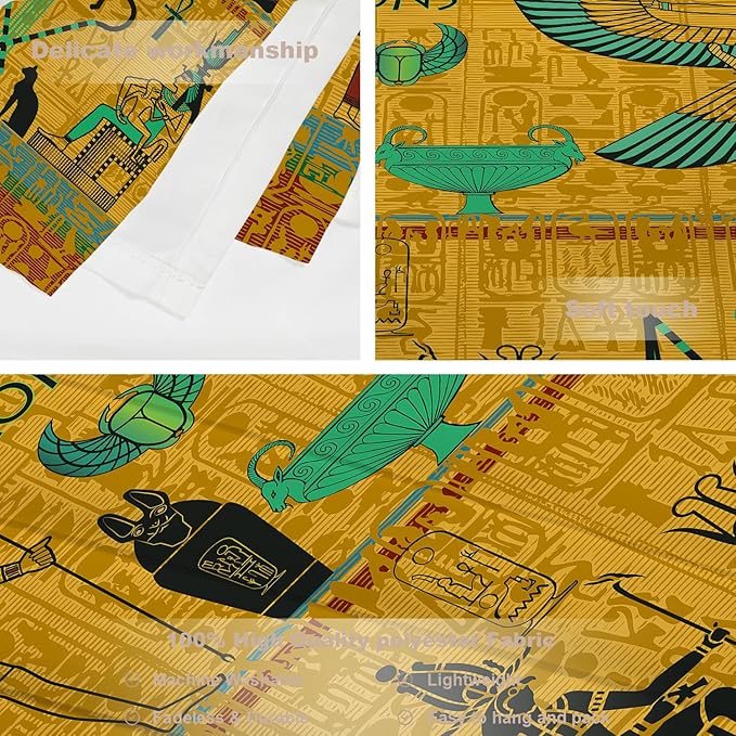 Batmerry Yellow Ancient Egyptian Tapestry, Horus Wall Art Hanging Decoration Polyester Fiber White Ruffled Around For Dorm Room Bedroom Living Room, 30 X 40 Inches