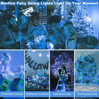 20 Pack Fairy Lights Battery Operated - 3 Speed Modes, 7Ft 20 LED String Twinkle Lights, Waterproof Copper Wire, Mini Firefly Light for Mason Jars Vases Christmas Decor,Blue