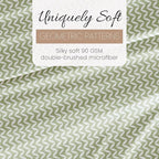 Linen Market 4 Piece King Sheet Set - Breathable, Double-Brushed Patterned Cooling Sheets – Oeko-TEX Certified Ultra Soft & Wrinkle-Free 16" Deep-Pocket King Sheets - Easy Care Puffed Chevron Sage