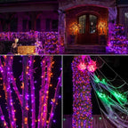Brizled 2 Pack Purple & Orange Halloween Lights, 95.14ft 240 LED Halloween Lights String Connectable with Timer, 8 Modes Outdoor Orange Light, Plugin Mini Light for Tree Garden Indoor Decor