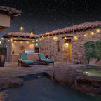 Feit Electric LED Solar Powered String Lights, Dusk-to-Dawn Sensor, 20ft Shatter Resistant Outdoor String Lights, Linkable, 2700K Warm White, 15,000-Hour Lifetime, SL20-10/SOL/V1, 11 Bulbs Included
