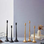Denique Iron Taper Candle Holder Set of 3, Black Candlestick Holders Decorative Candle Stand, Tapered Candle Holders Tall Set for Wedding, Dining Table, Home Decoration (Black)