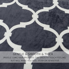 Gray Pattern Queen Size Blanket,90x90 Inches Microfiber Soft Cozy Fluffy Warm Hand Made Queen Throw Blankets for Queen Full Bed,Couch, Sofa, Chair, Camping, Picnic,Grey and White