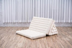 Leewadee 3-Fold Mat XXL with Triangle Cushion – Firm TV Pillow, Foldable Mattress with Cushion Made of Eco-Friendly Kapok, 67 x 31 inches, Ecru