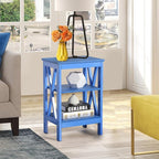 VECELO Modern Nightstands X-Design Side End Table Night Stand with Storage Shelf for Bedroom,Living Room,