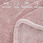 Exclusivo Mezcla Plush Fuzzy Fleece Throw Blanket Extra Large, Super Soft, Fluffy and Warm Blankets for Couch, Bed, Suitable for All Seasons (50x70 Inches, Mixed Dusty Pink)